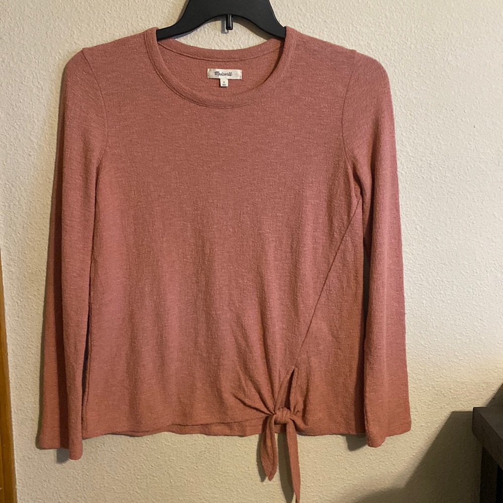 Madewell tie front long sleeve size small